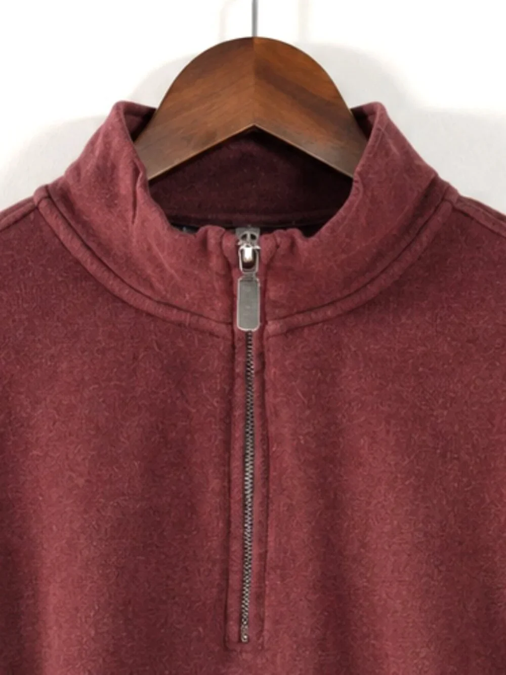 Banana Republic Sweater Mens L 100% Cotton 1/2 Zip Knit‎ Pullover Burgundy